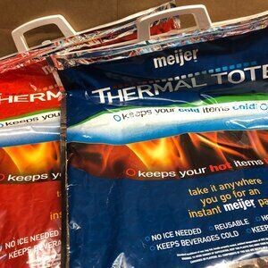 LOT of 2 Meijer Thermal Totes - Keep Cold Things Cold & Hot Hot #F81